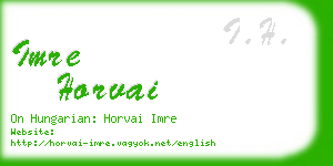 imre horvai business card